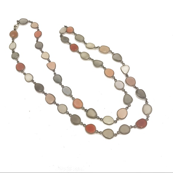 Moonstone Chalcedony Bezel Necklace